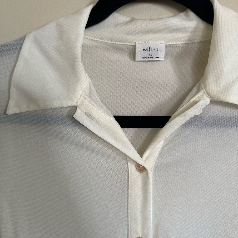 Wilfred Cream Long Sleeve Button-Down Top - Picture 8 of 8